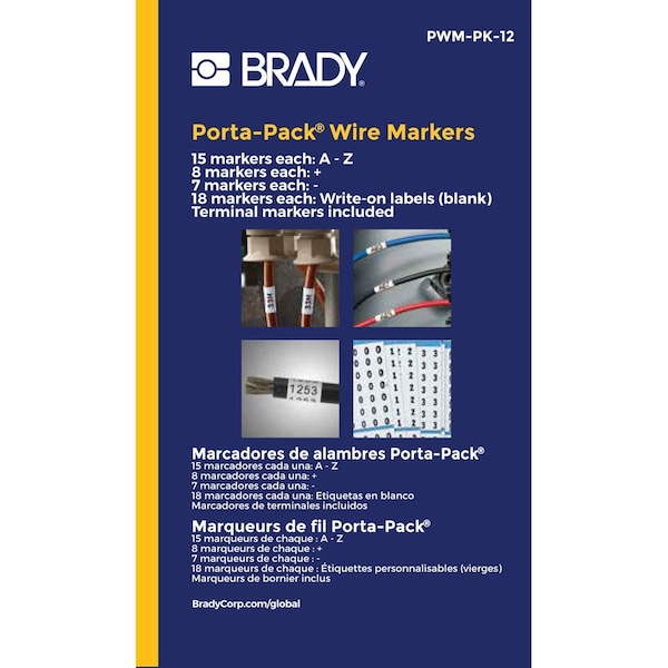 Porta-Pack Wire Marker Book Repositionable Vinyl Cloth Legend: A to Z, 10PK
